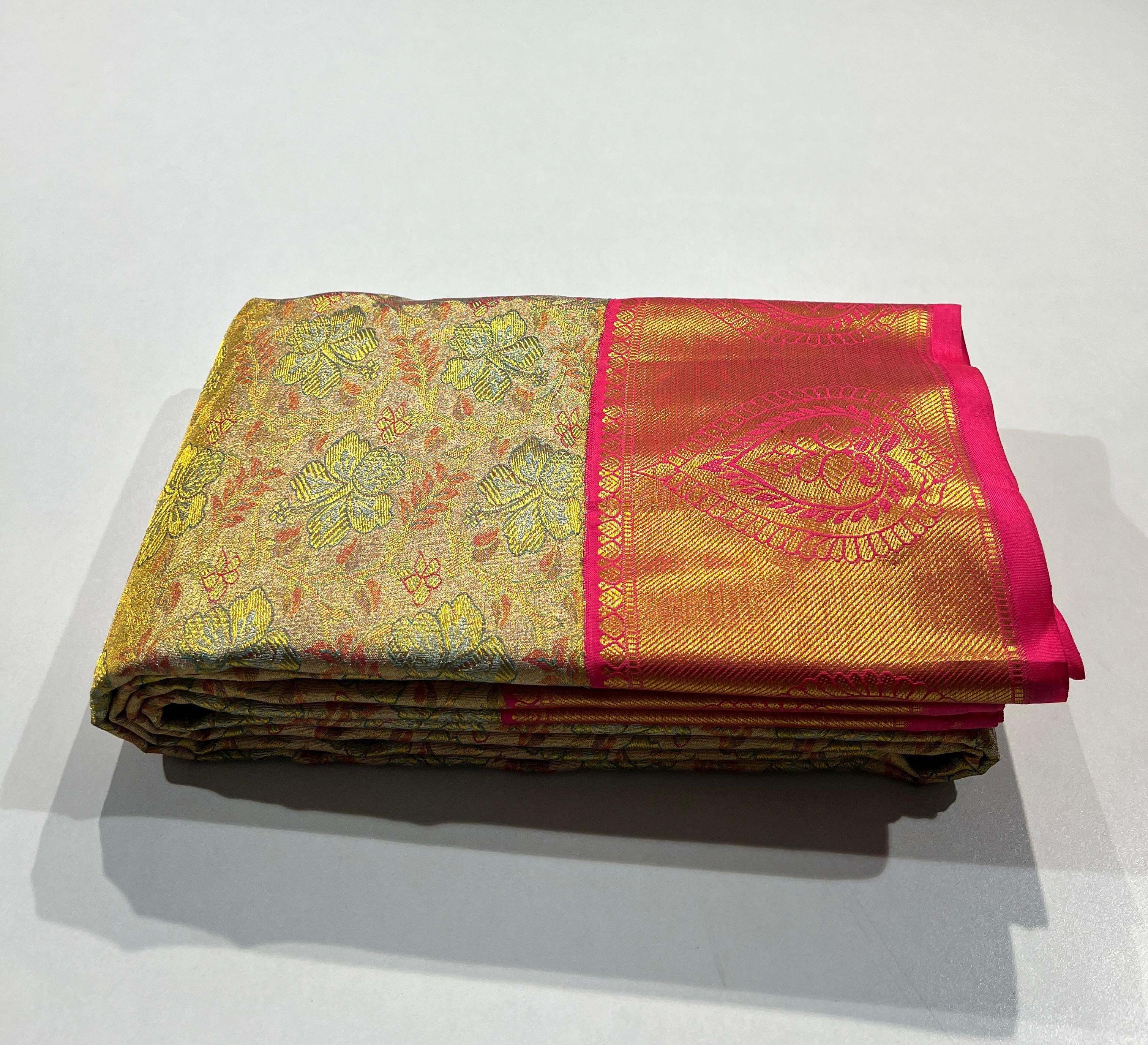 Pure Kanchipuram Handloom Korvai Silk Saree