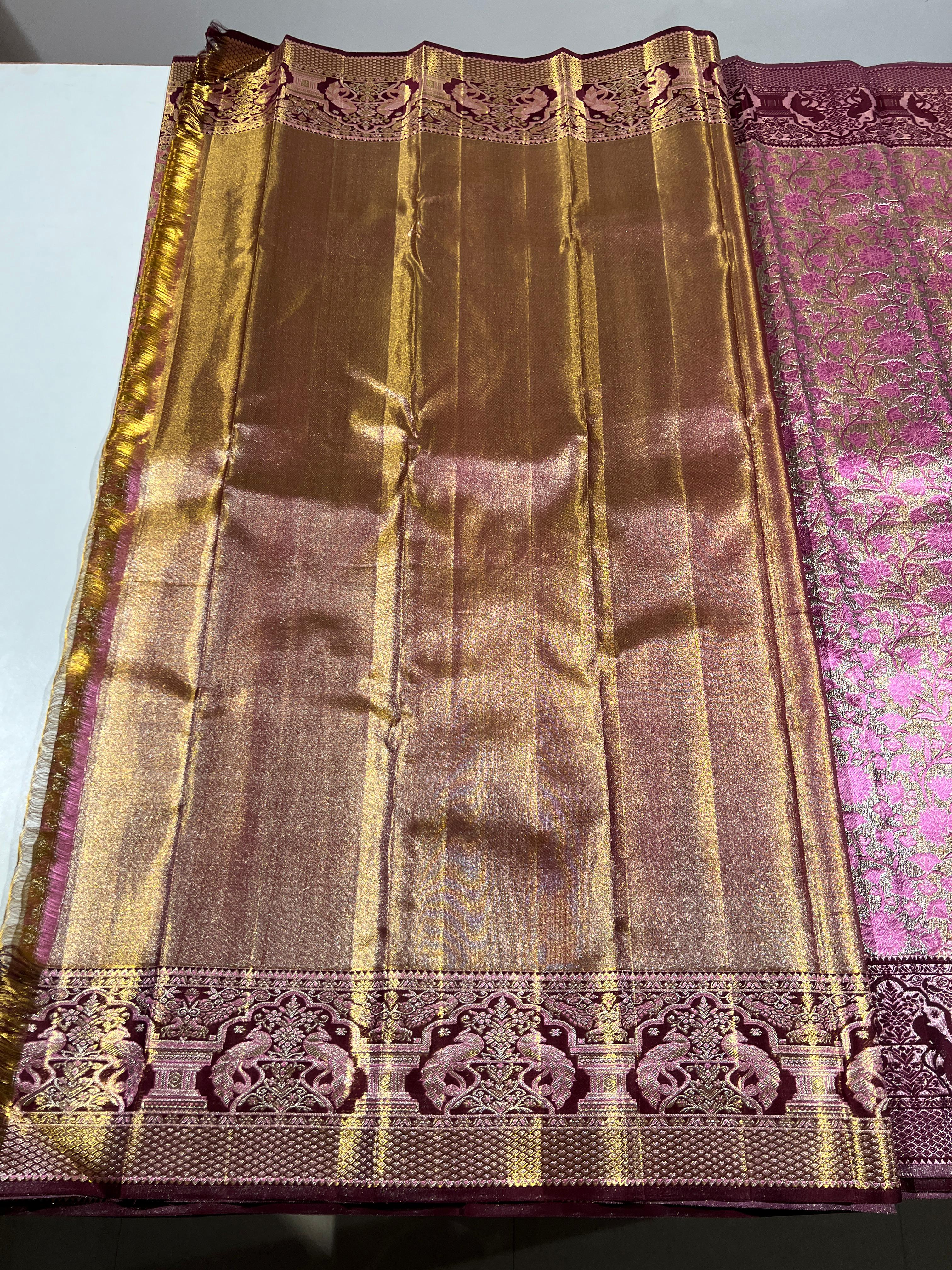 Kanchipuram Handloom Tissue Silk Saree