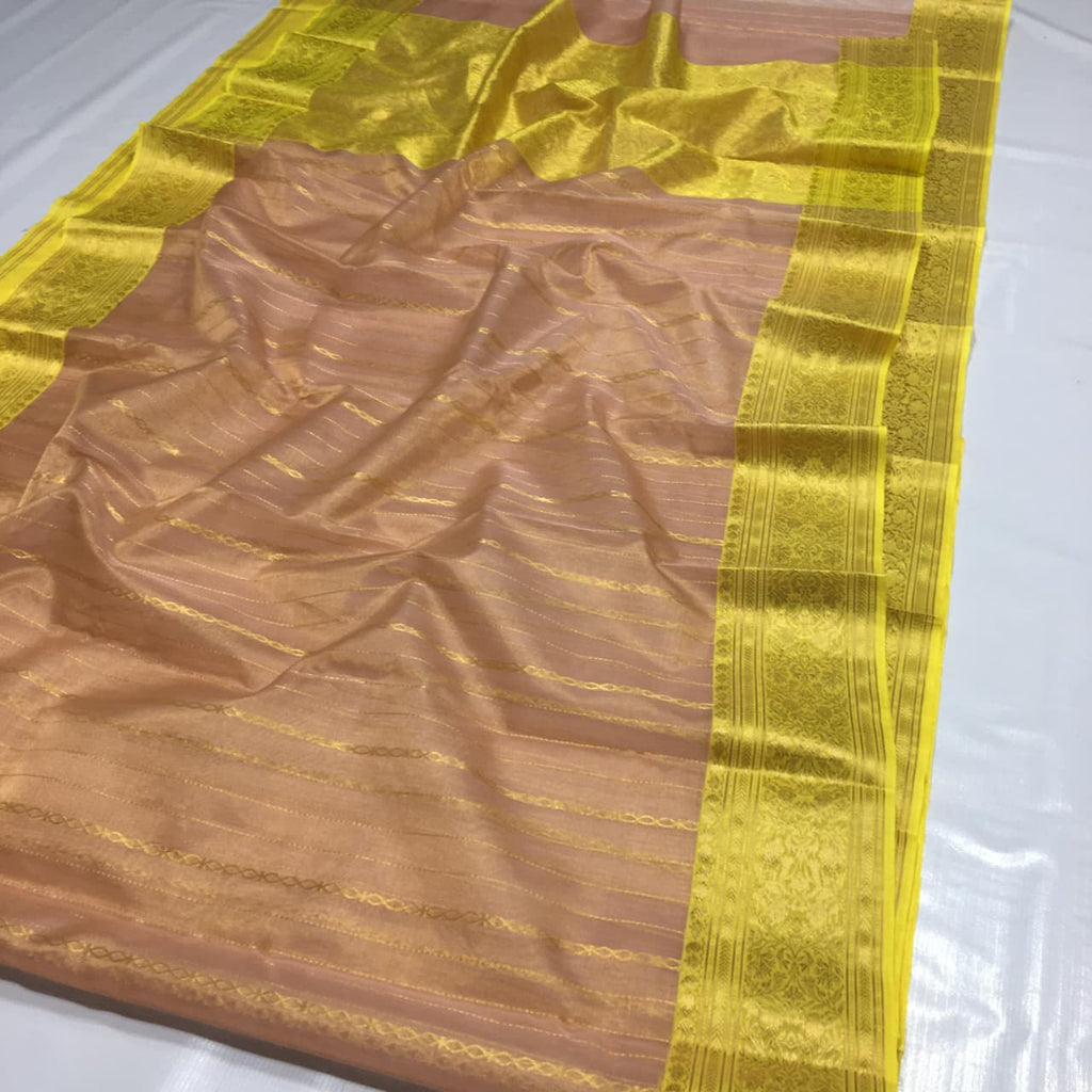 Pure Chanderi Kataan Handloom Silk Saree
