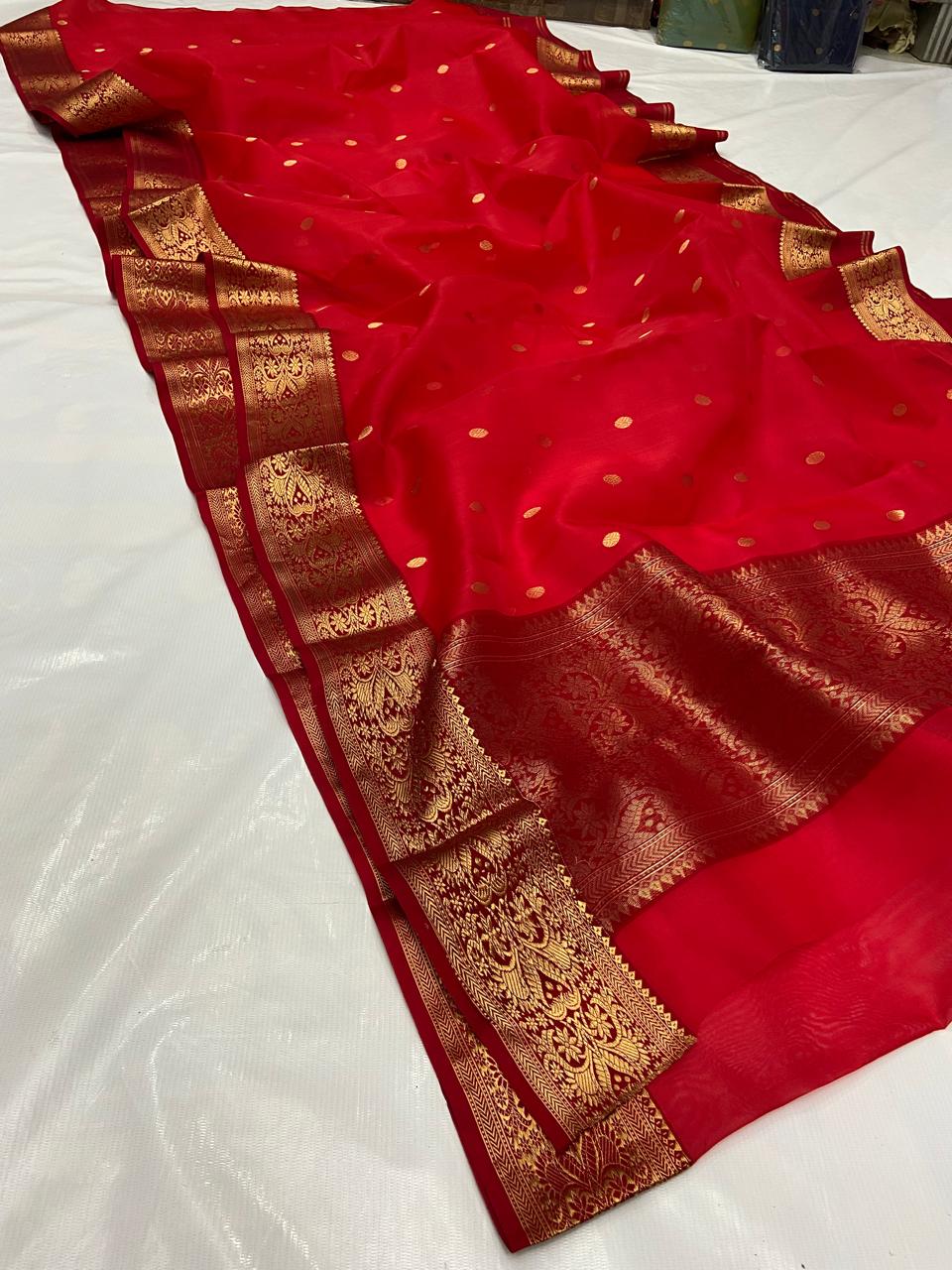 Pure Chanderi Kataan Handloom Silk Saree