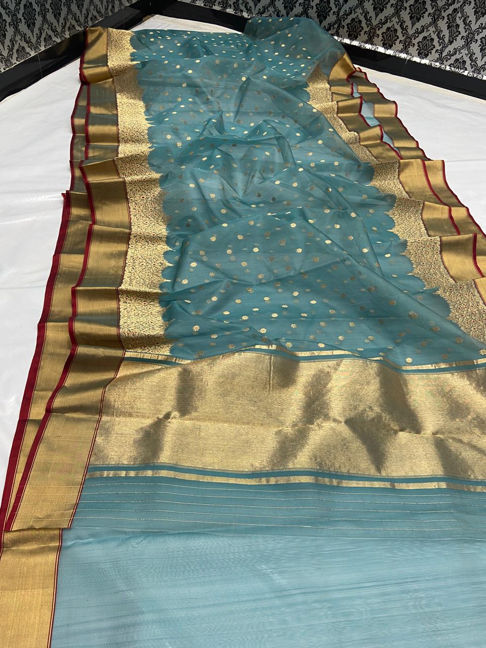 Pure Chanderi Kataan Handloom Silk Saree