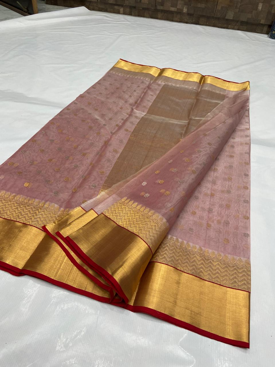 Pure Chanderi Handloom Kataan Silk Saree.