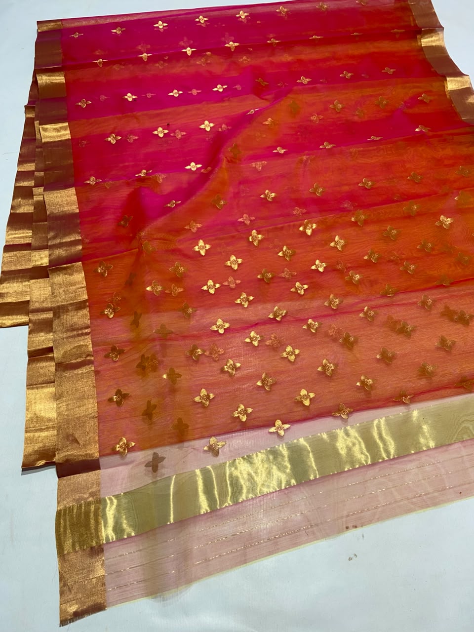Pure Chanderi Kataan Handloom Silk Saree