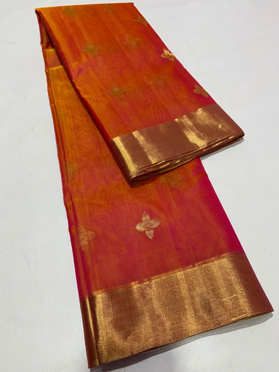 Pure Chanderi Kataan Handloom Silk Saree