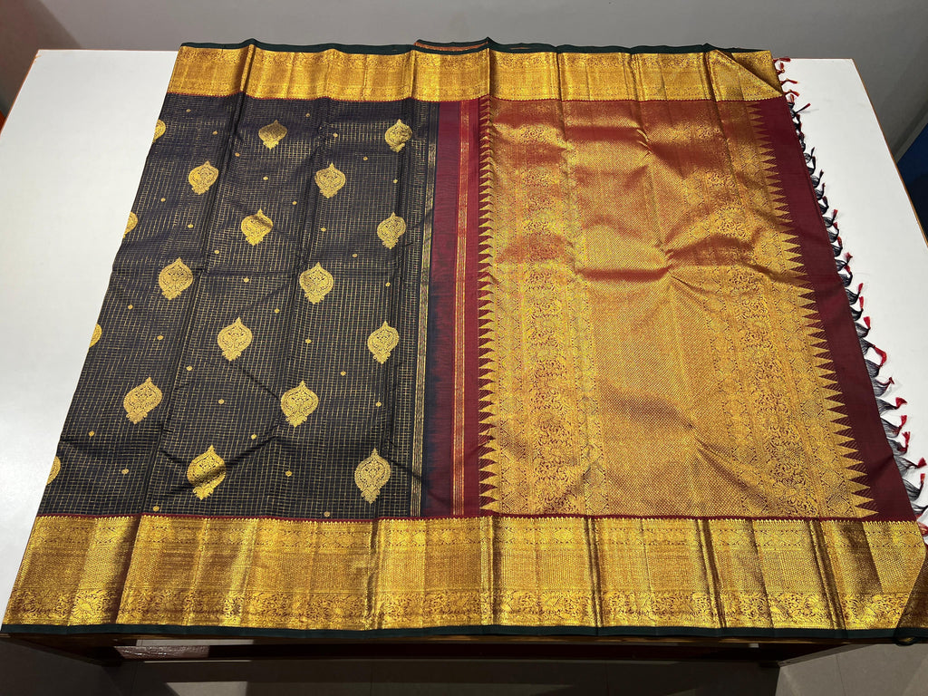 Kanchipuram Handloom Vaira Oosi Silk Saree