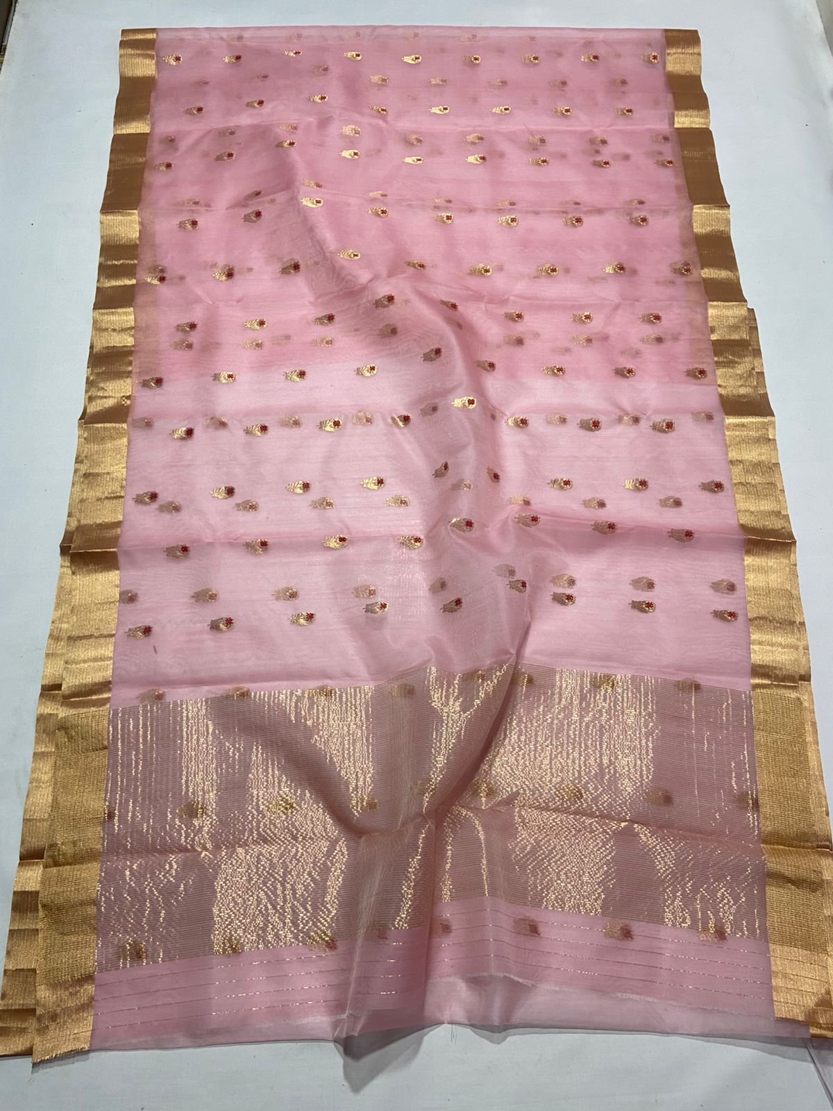 Chanderi Kataan Silk Saree | Handloom | Lightweight Drape - Silk Stories