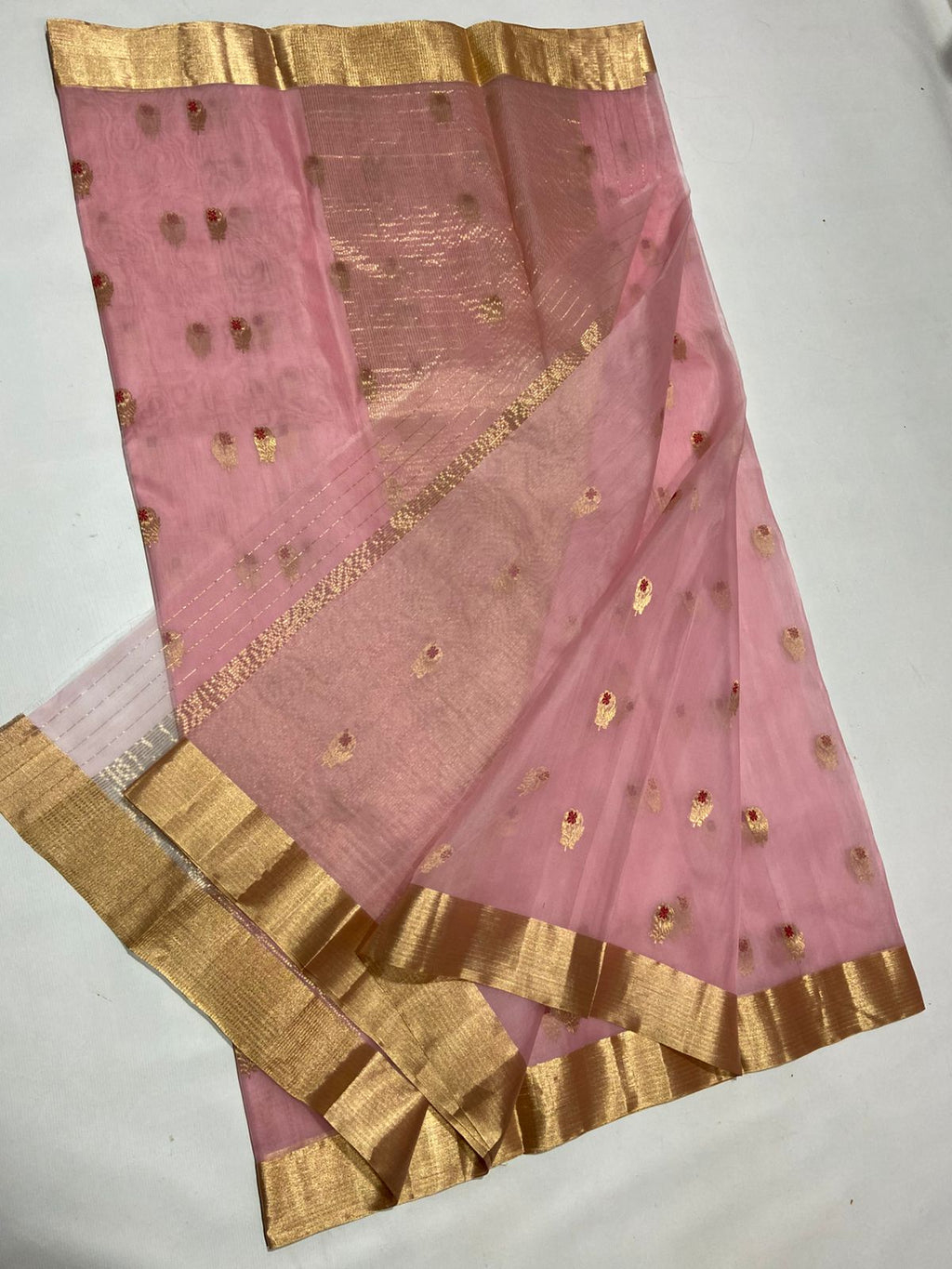 Chanderi Kataan Silk Saree | Handloom | Lightweight Drape - Silk Stories