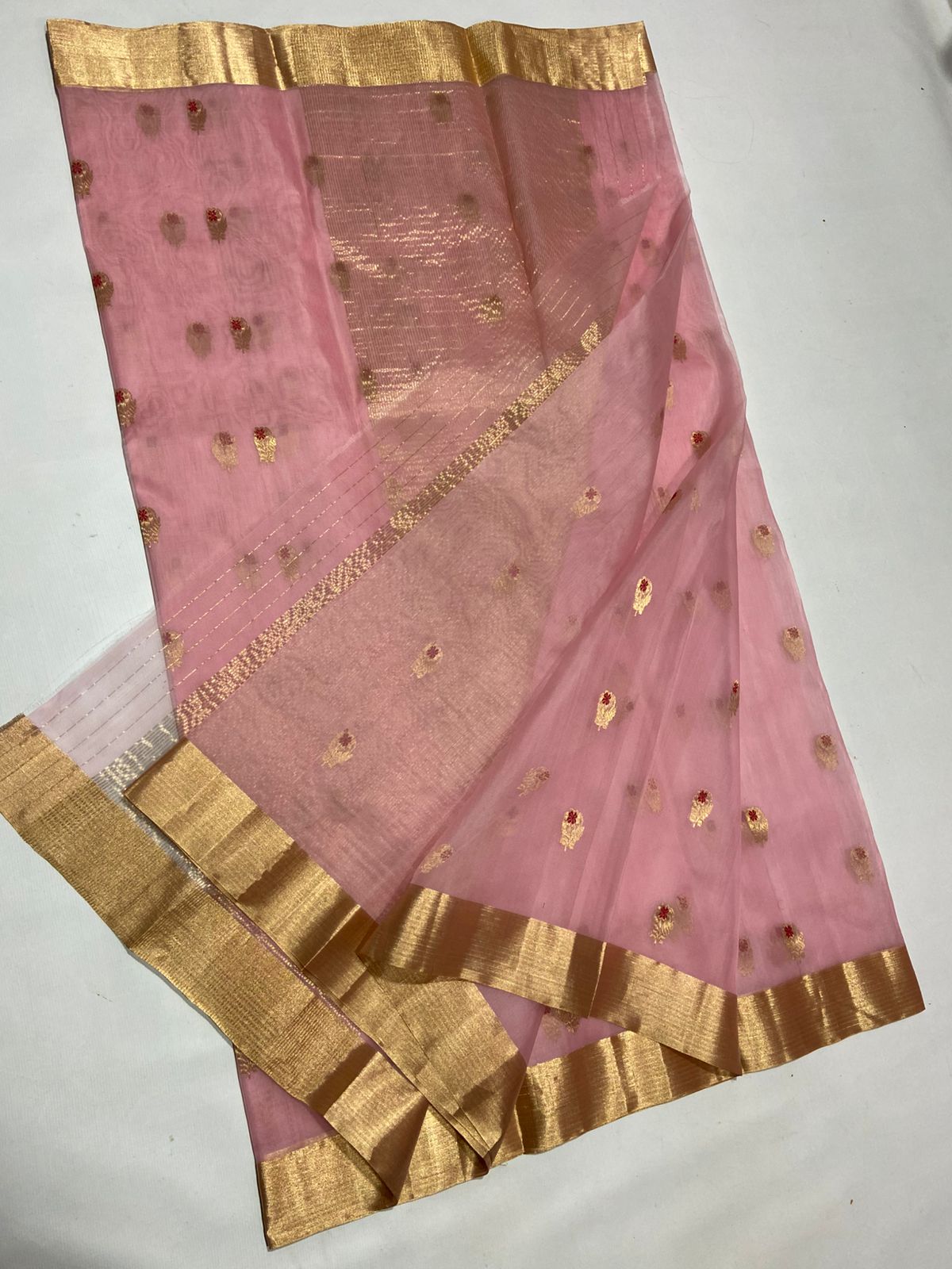 Chanderi Kataan Silk Saree | Handloom | Lightweight Drape - Silk Stories