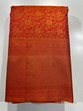 Pure Kanchipuram Handloom Silk Saree in Orange Colour.