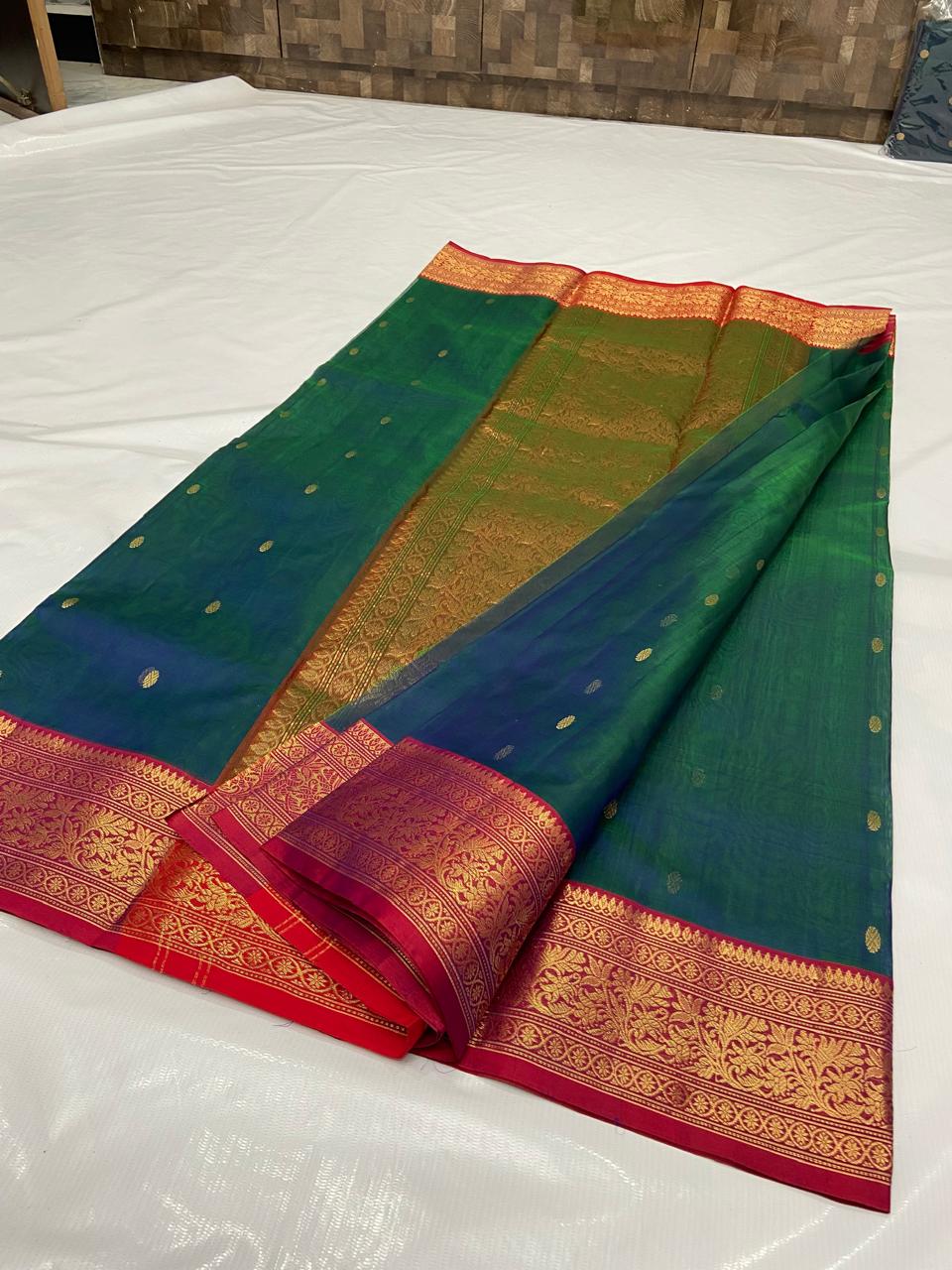Pure Chanderi Kataan Handloom Silk Saree