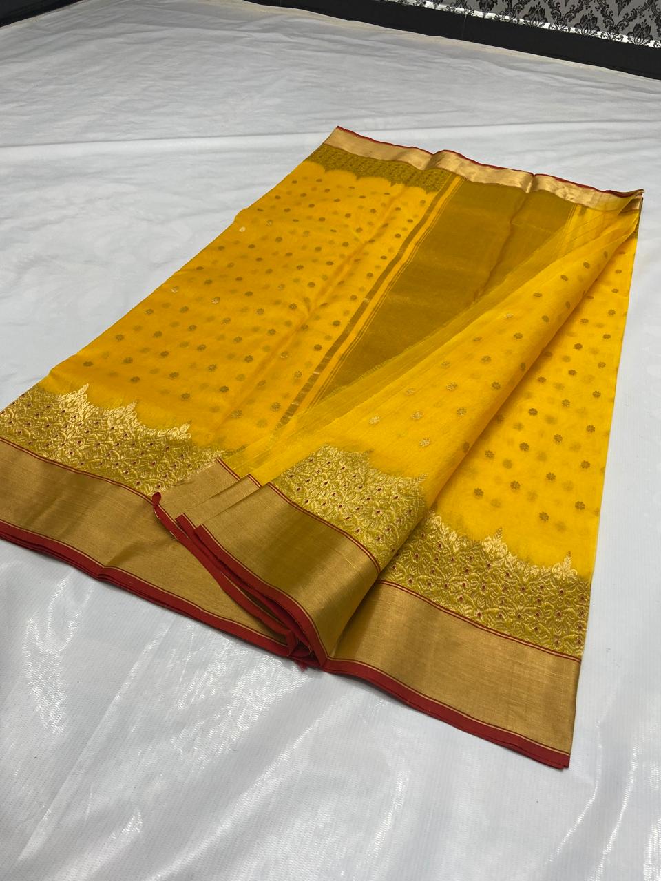 Pure Chanderi Kataan Handloom Silk Saree