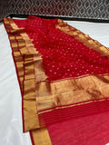 Pure Chanderi Kataan Handloom Silk Saree