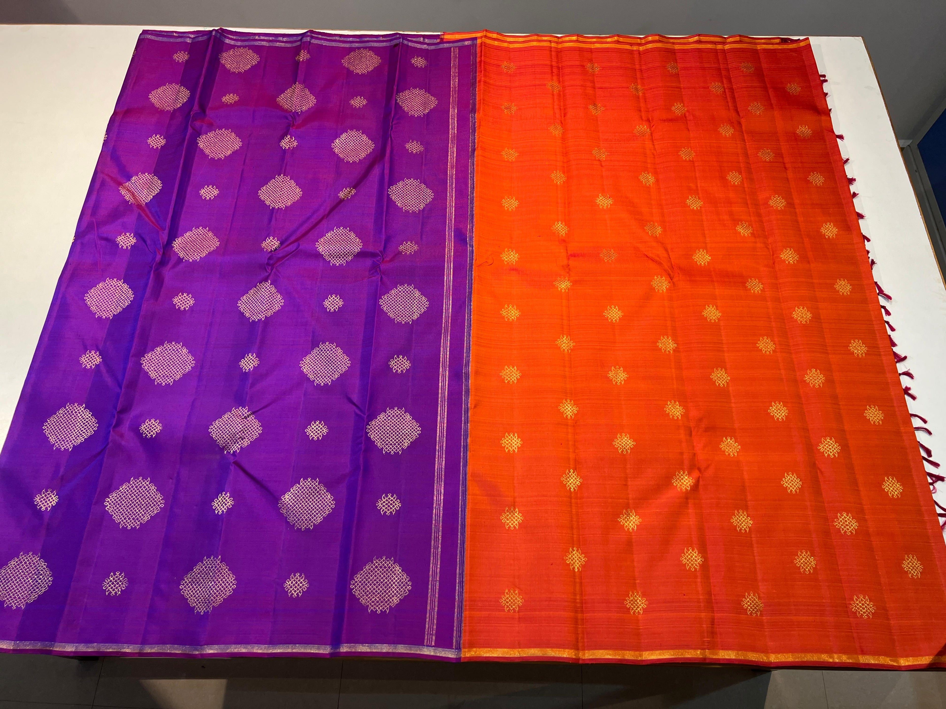 Kanchipuram Handloom Traditional Kolam Silk Saree