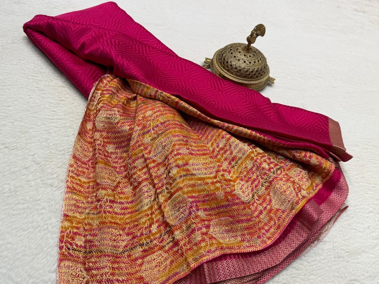 Pure Mysore Embossed HandloomSilk Saree