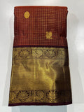 Kanchipuram Handloom Vaira Oosi Silk Saree with Gold Zari - Silk Stories