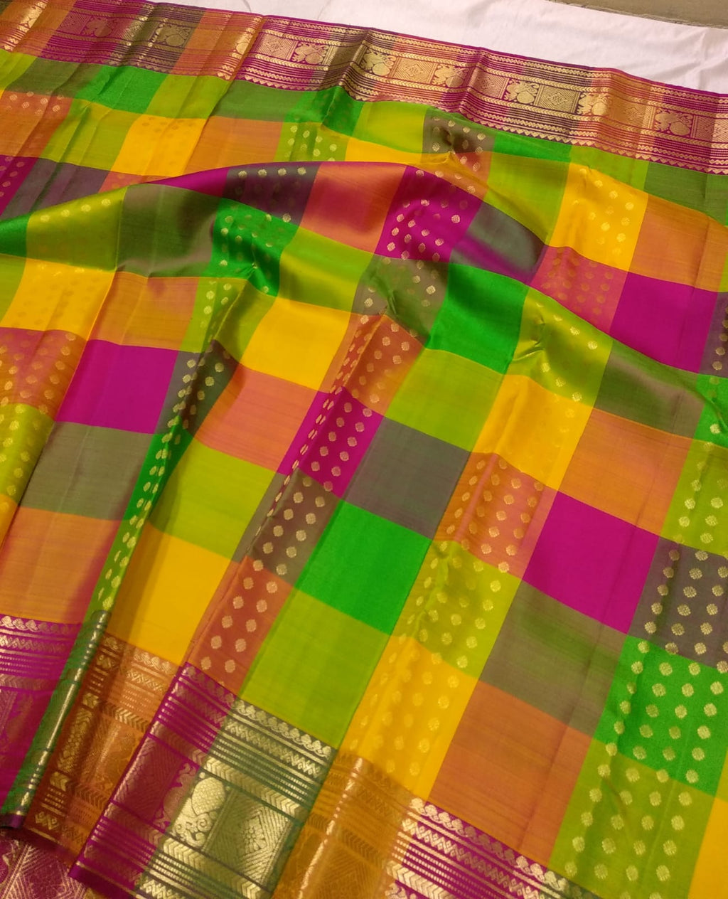 Kanchipuram Palum Pazham Silk Saree | Retta Pet Border - Silk Stories