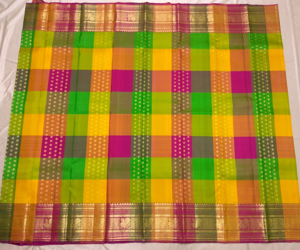 Kanchipuram Palum Pazham Silk Saree | Retta Pet Border - Silk Stories