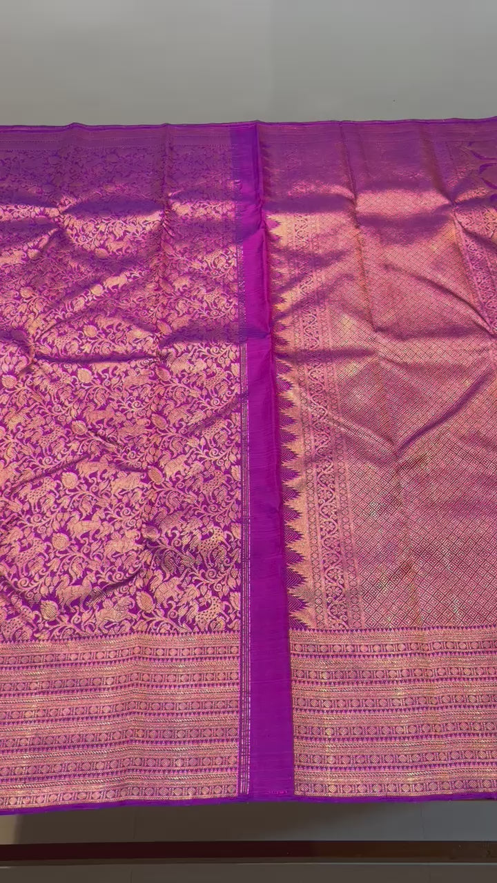 Kanchipuram Handloom Vanasinagaram Silk Saree