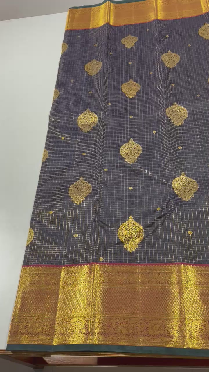Kanchipuram Handloom Vaira Oosi Silk Saree