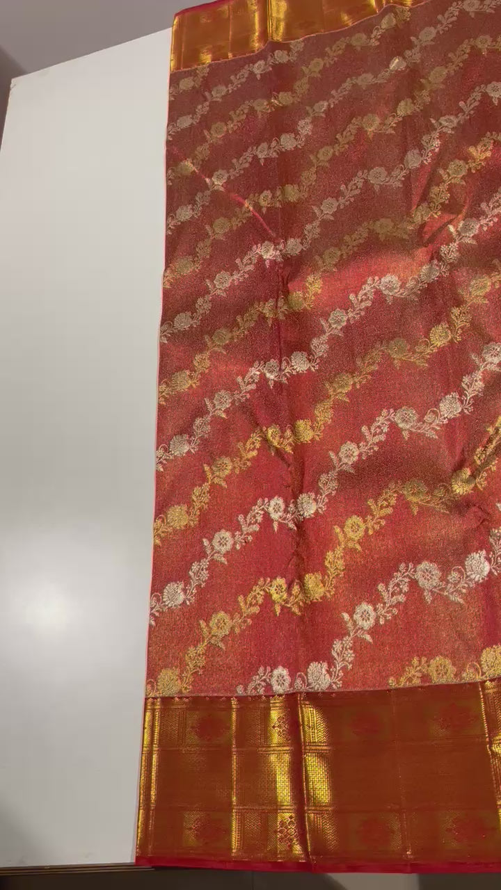 Pure Kanchipuram Handloom Tissue Silk Saree.