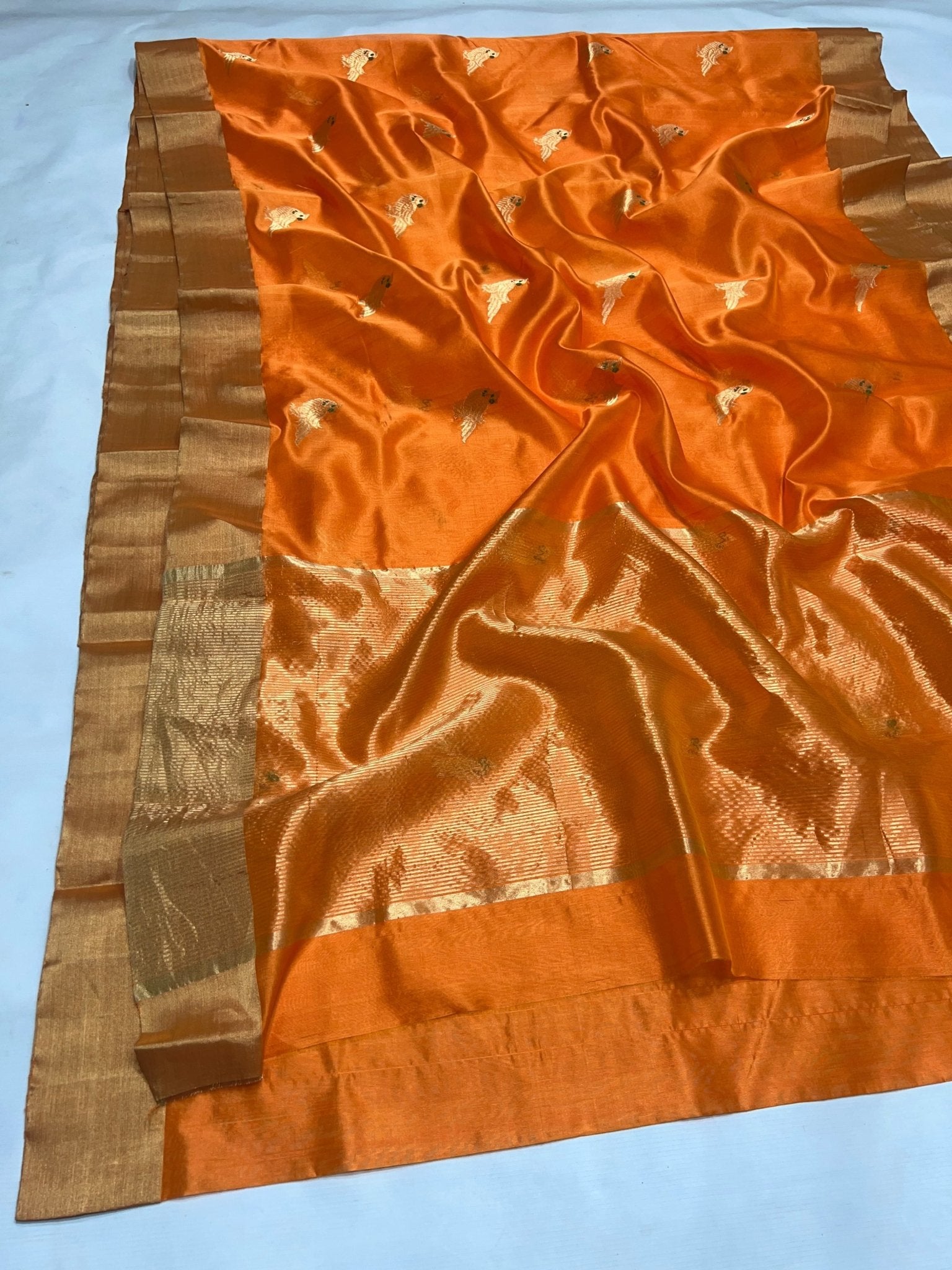 Pure Chanderi Handloom Pattu Silk Saree. - Silk Stories