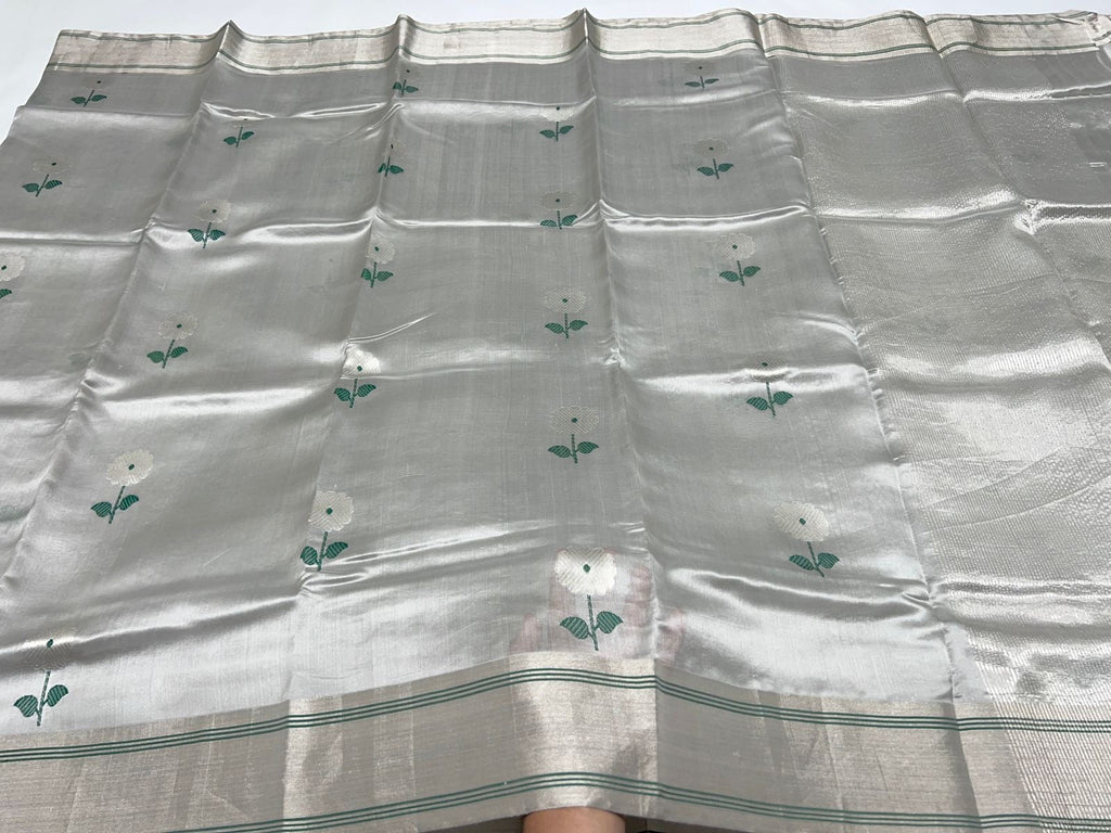 Pure Chanderi Handloom Pattu Silk Saree. - Silk Stories
