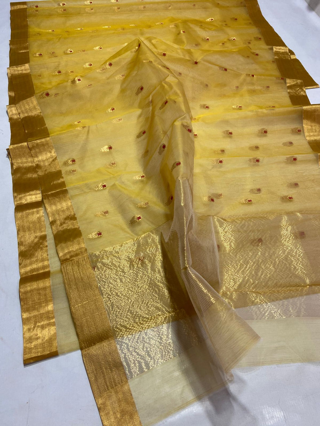 Pure Chanderi Kataan Silk Saree | Handloom Artistry - Silk Stories