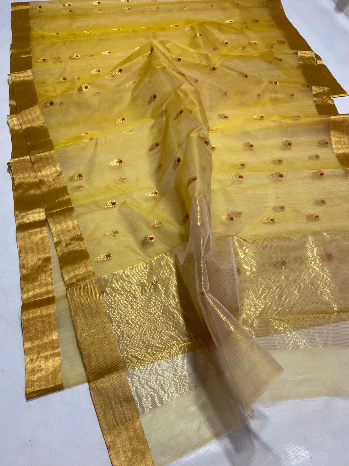 Pure Chanderi Kataan Silk Saree | Handloom Artistry - Silk Stories