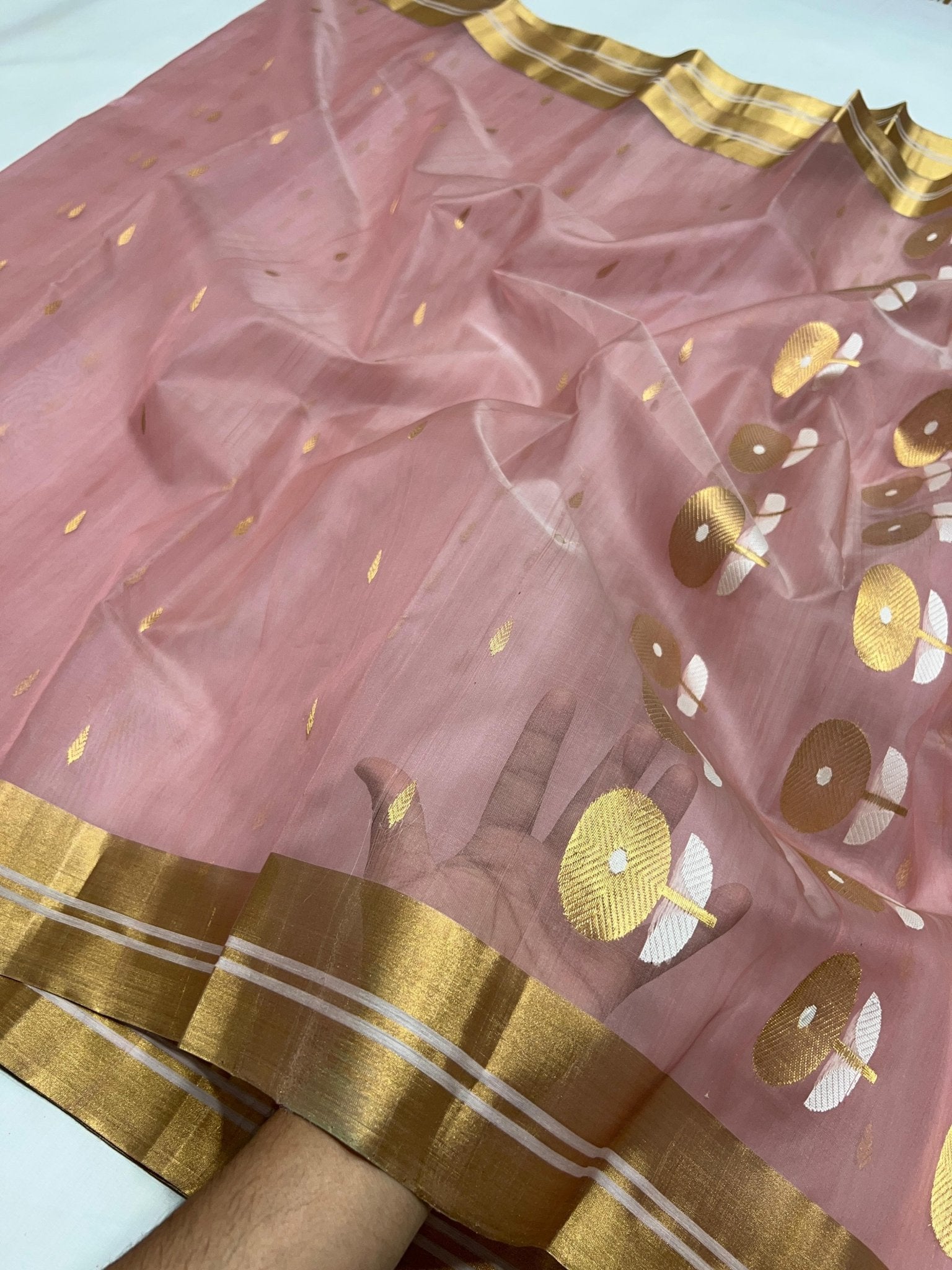 Pure Chanderi Kataan Handloom Silk Saree - Silk Stories