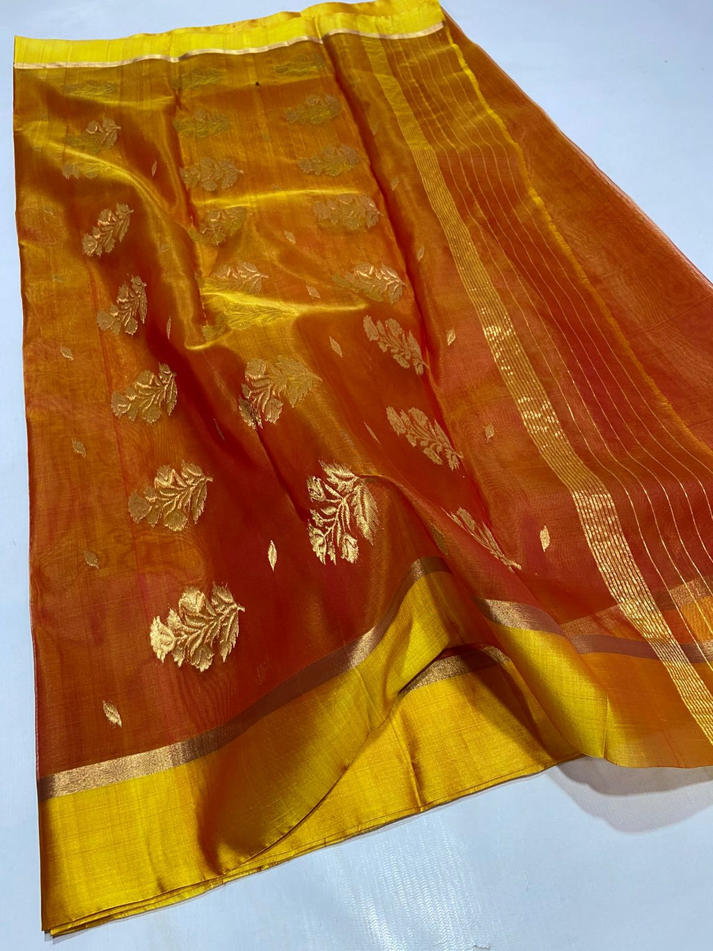 Pure Chanderi Kataan Handloom Silk Saree | Luxurious silk (Copy) - Silk Stories