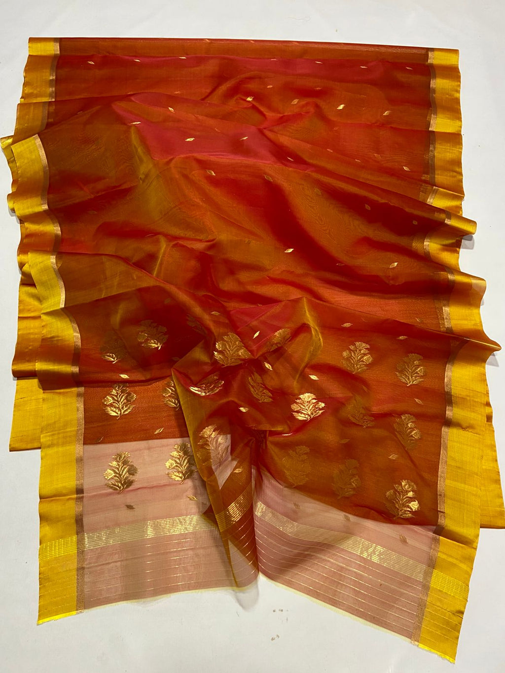 Pure Chanderi Kataan Handloom Silk Saree | Luxurious silk (Copy) - Silk Stories