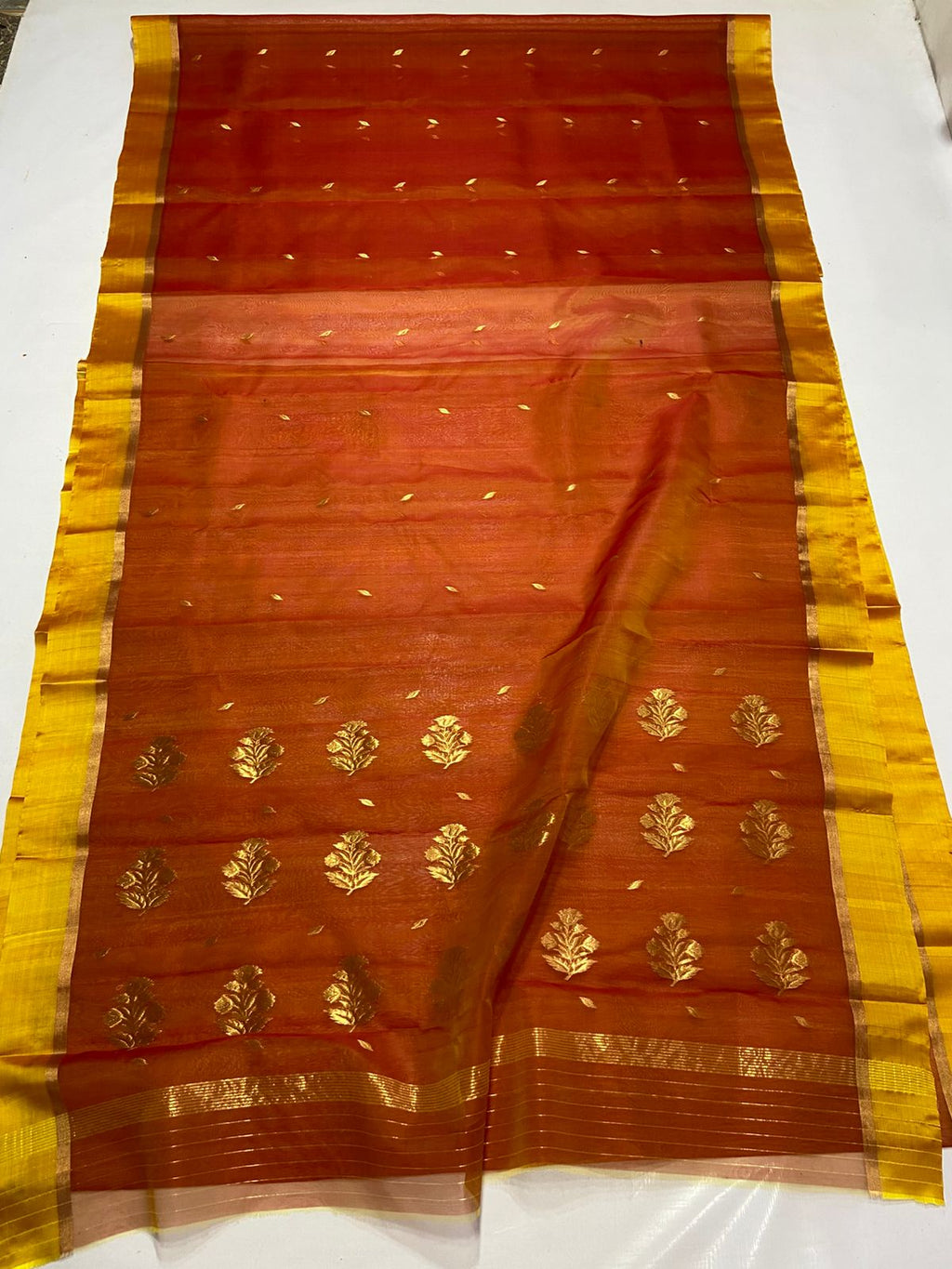 Pure Chanderi Kataan Handloom Silk Saree | Luxurious silk (Copy) - Silk Stories