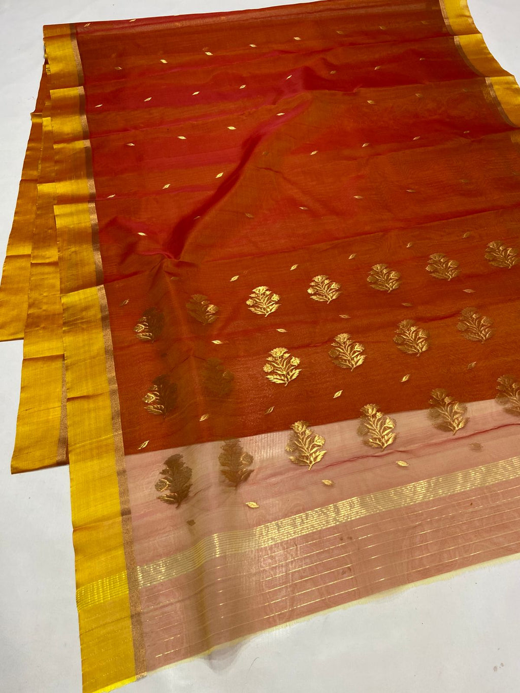 Pure Chanderi Kataan Handloom Silk Saree | Luxurious silk (Copy) - Silk Stories