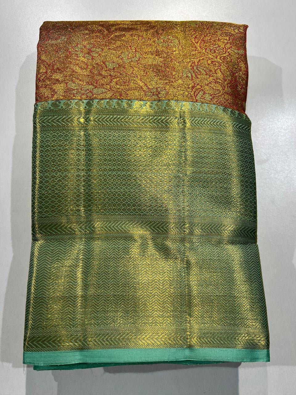 Pure Kanchipuram Handloom Tissue Silk Saree - Silk Stories
