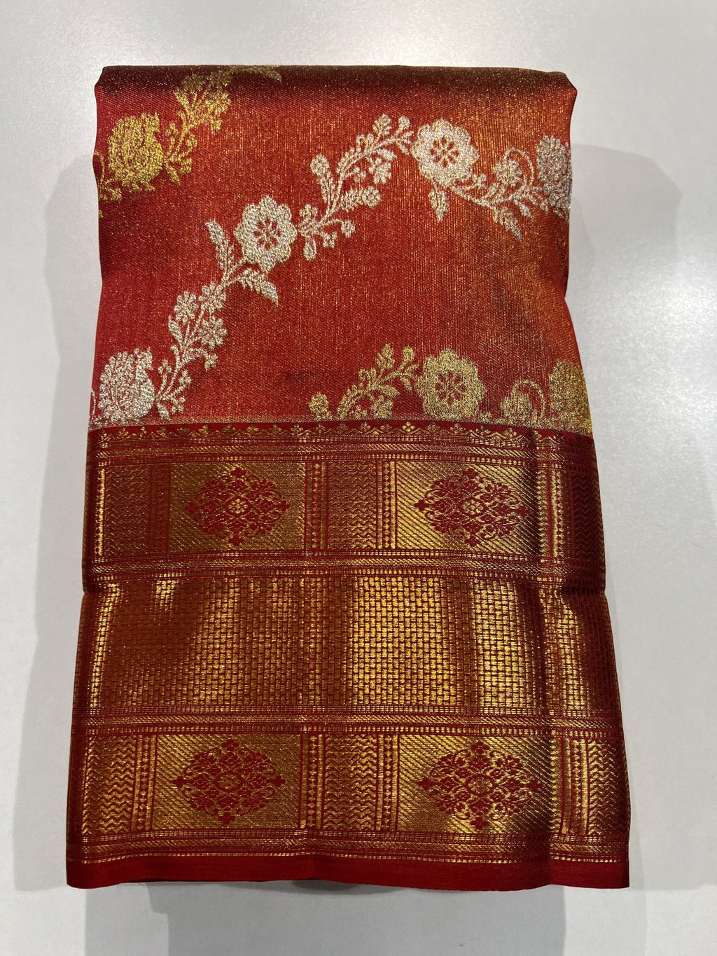 Pure Kanchipuram Handloom Tissue Silk Saree. - Silk Stories