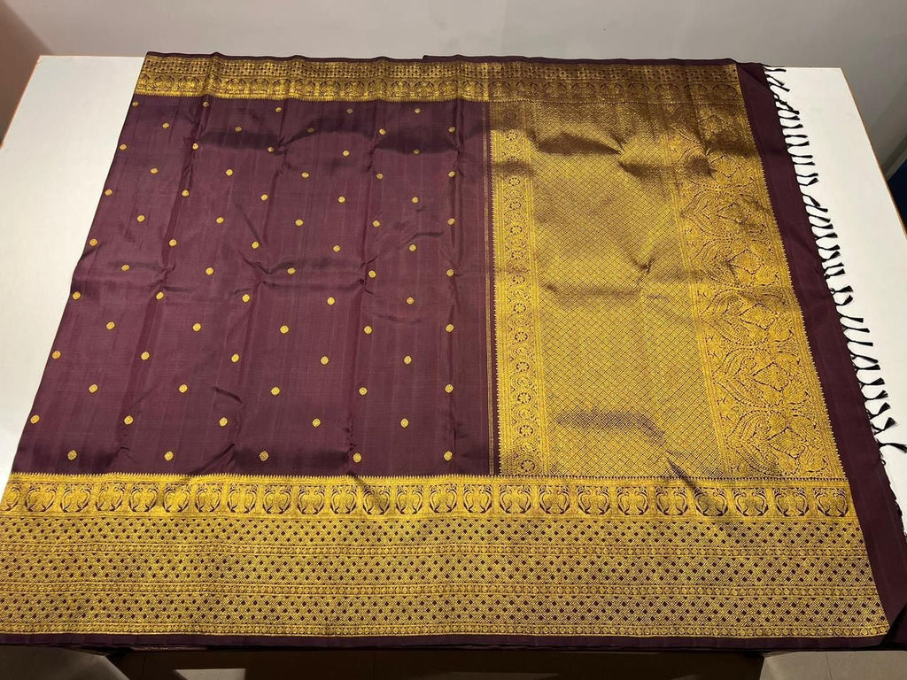 Pure Kanchipuram Handloom Turning Border Silk Saree - Silk Stories