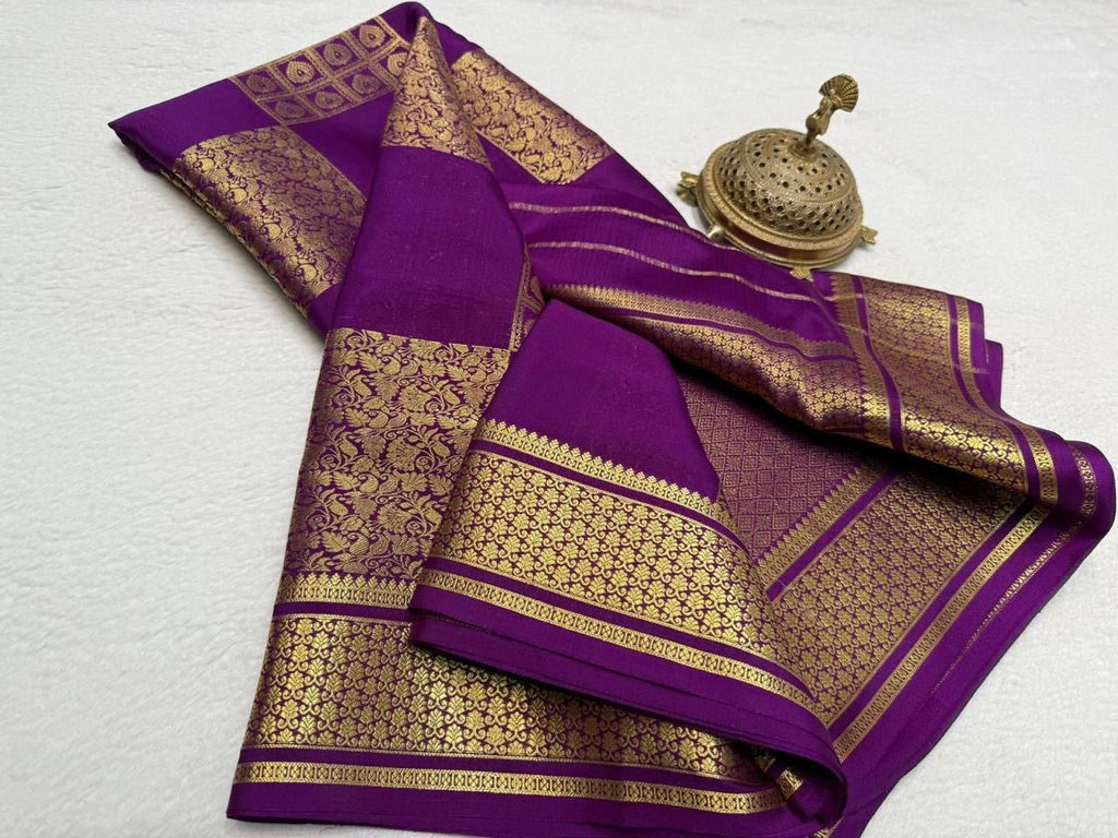 Pure Mysore Silk Brocade Saree - Silk Stories