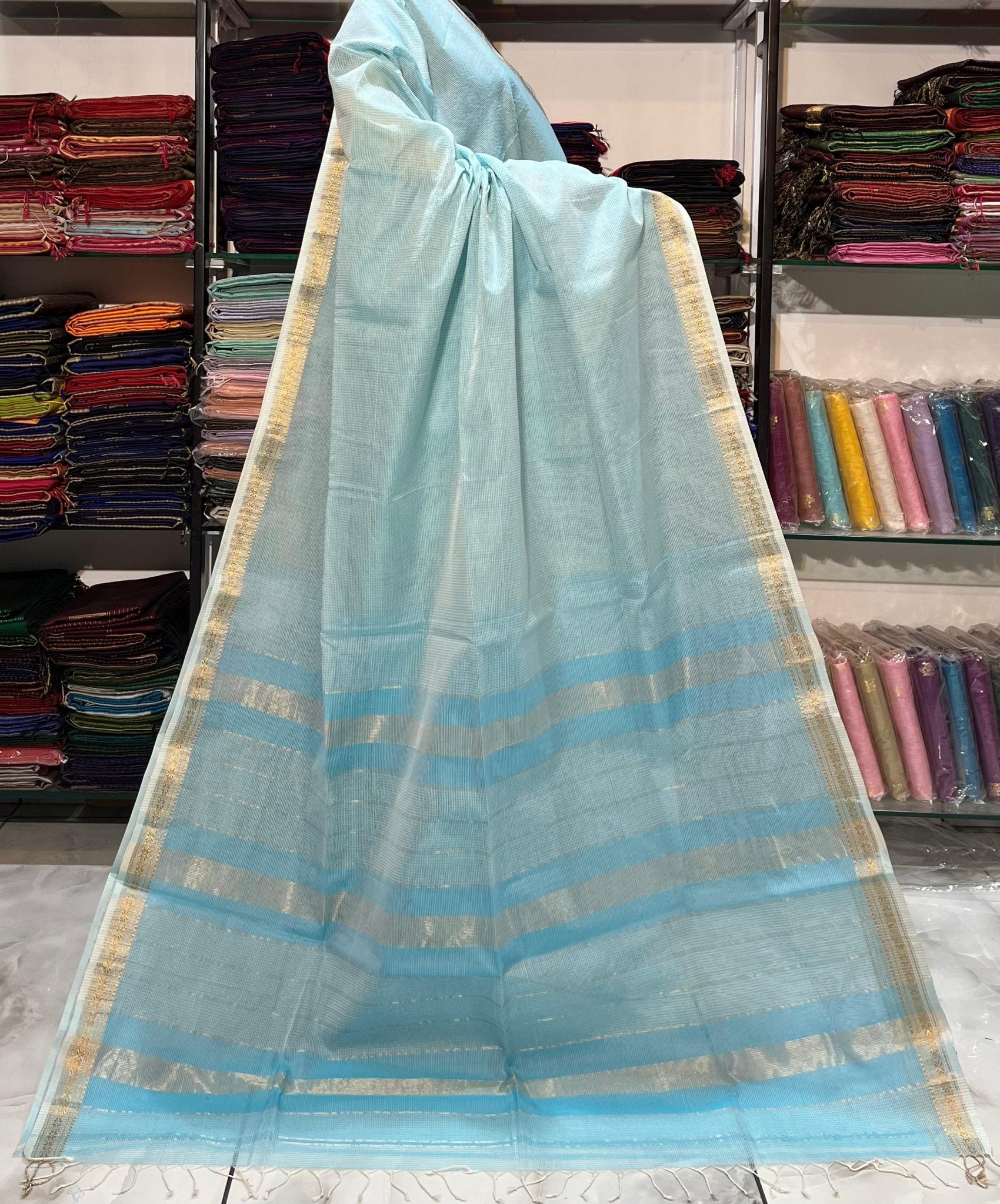 Traditional Pure Maheshwari Handwoven Mulberry Reshmi Saree – Silk Cotton Blend | Festive & Wedding Wear - Silk Stories