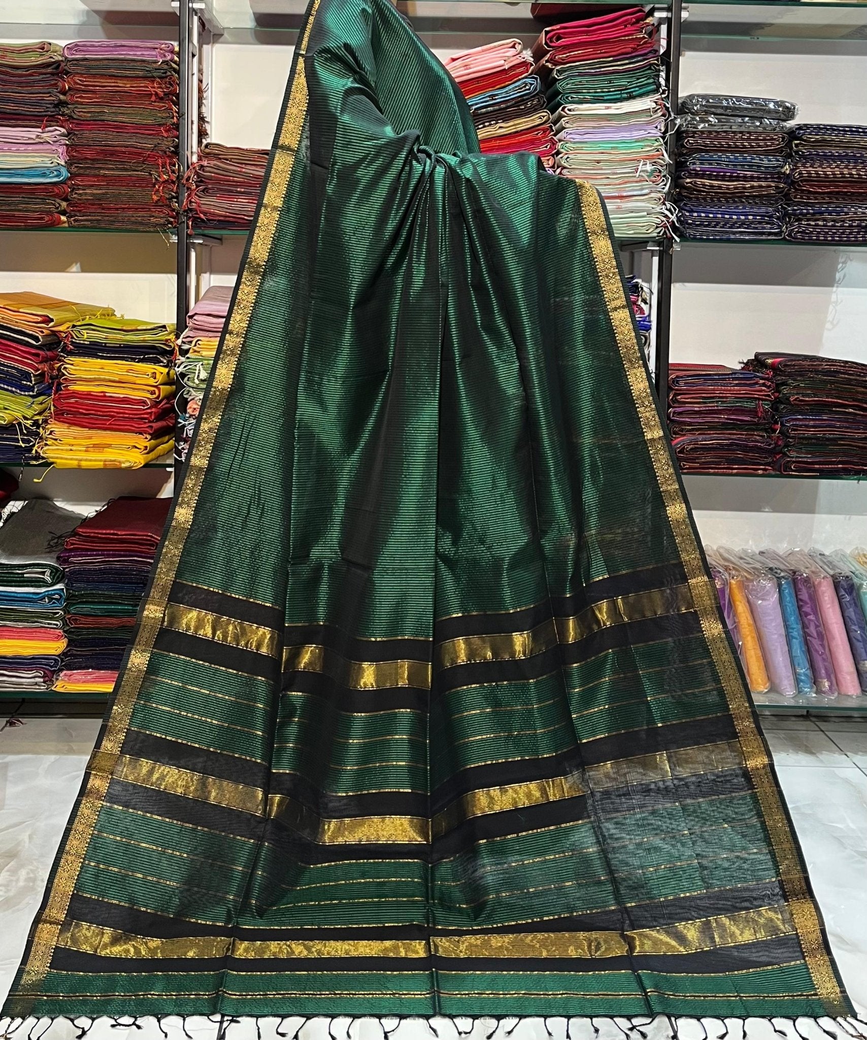 Traditional Pure Maheshwari Handwoven Mulberry Reshmi Saree – Silk Cotton Blend | Festive & Wedding Wear - Silk Stories